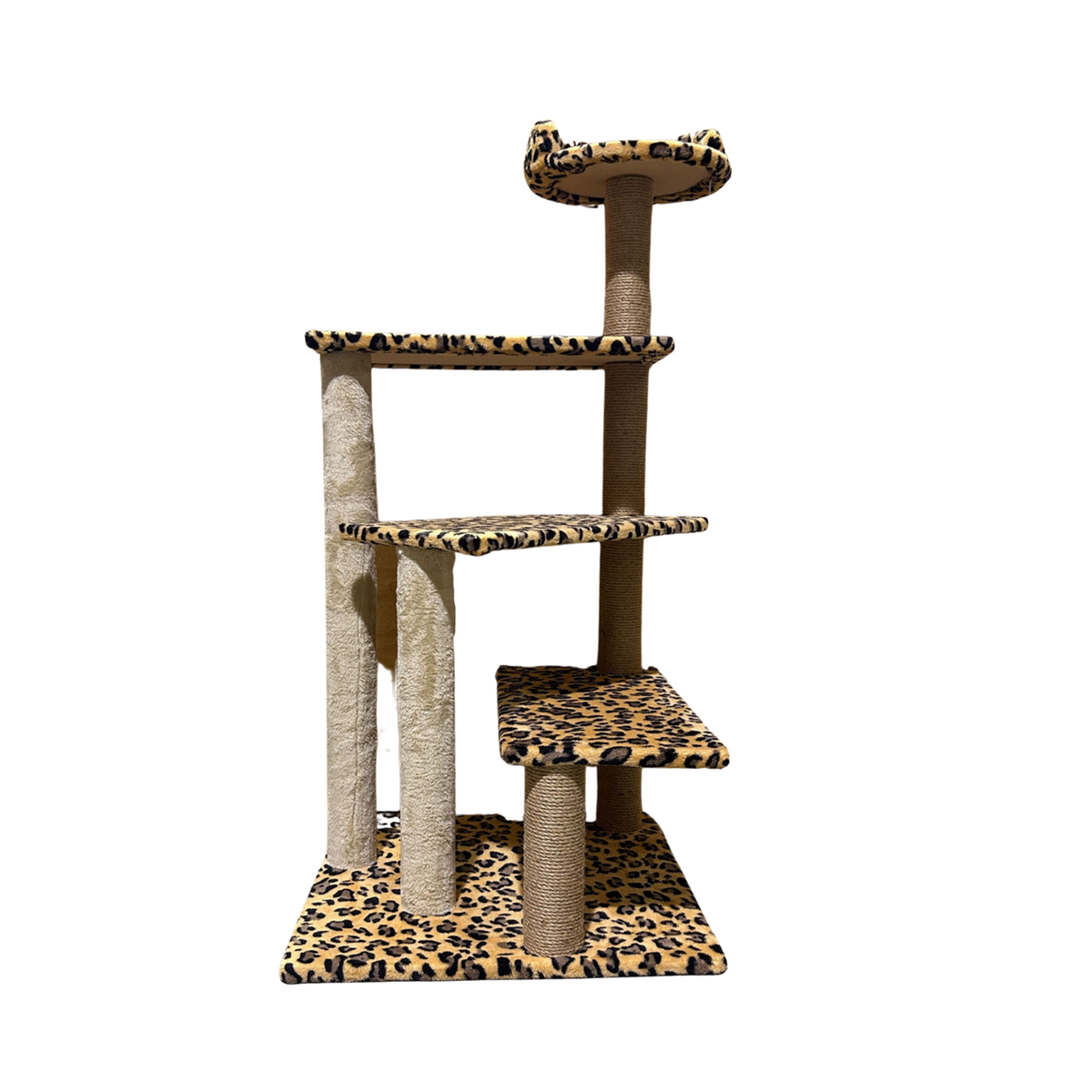 Leopard print cat store tower