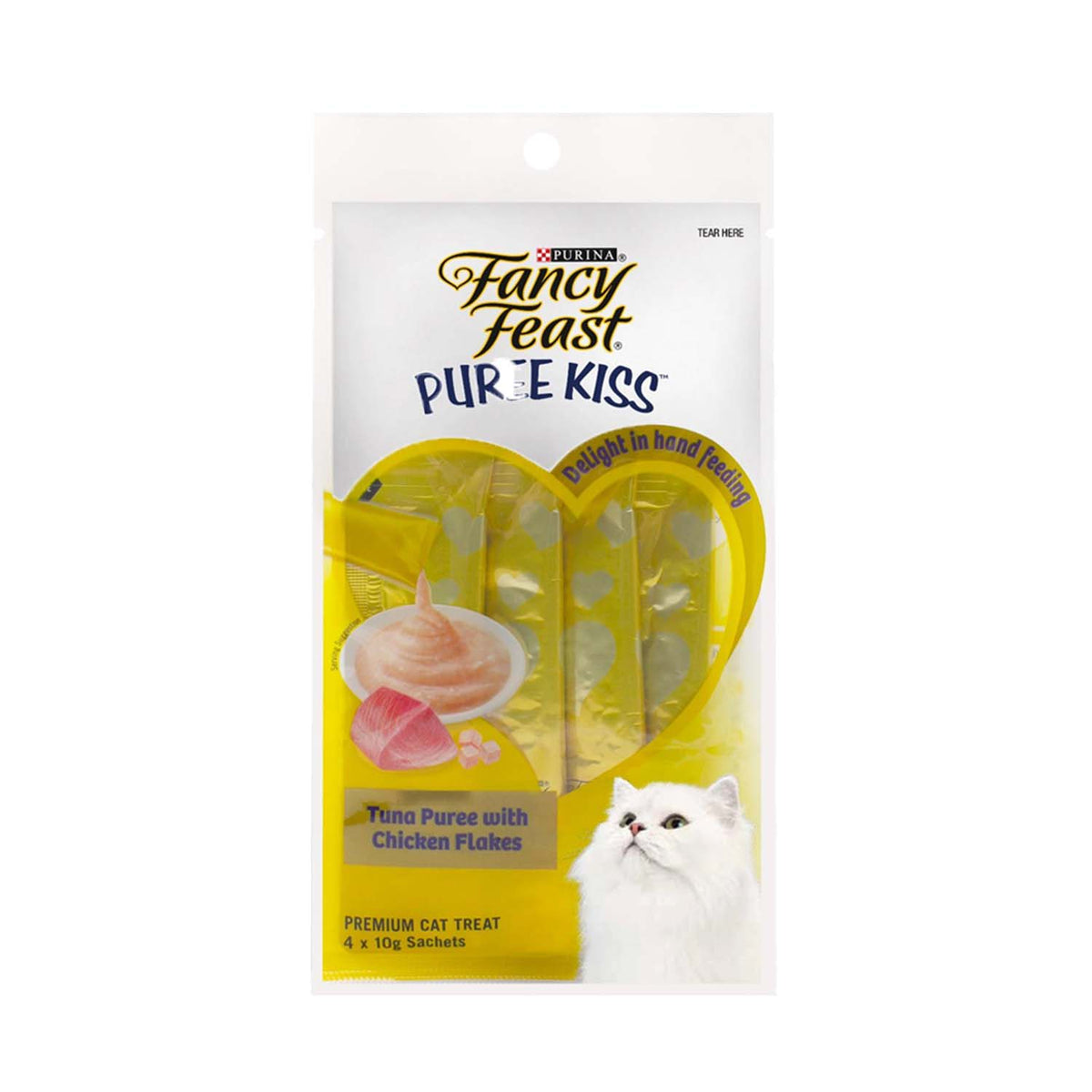 Fancy Feast Puree Kiss Tuna With Chicken Flakes 4x10g Pets Station