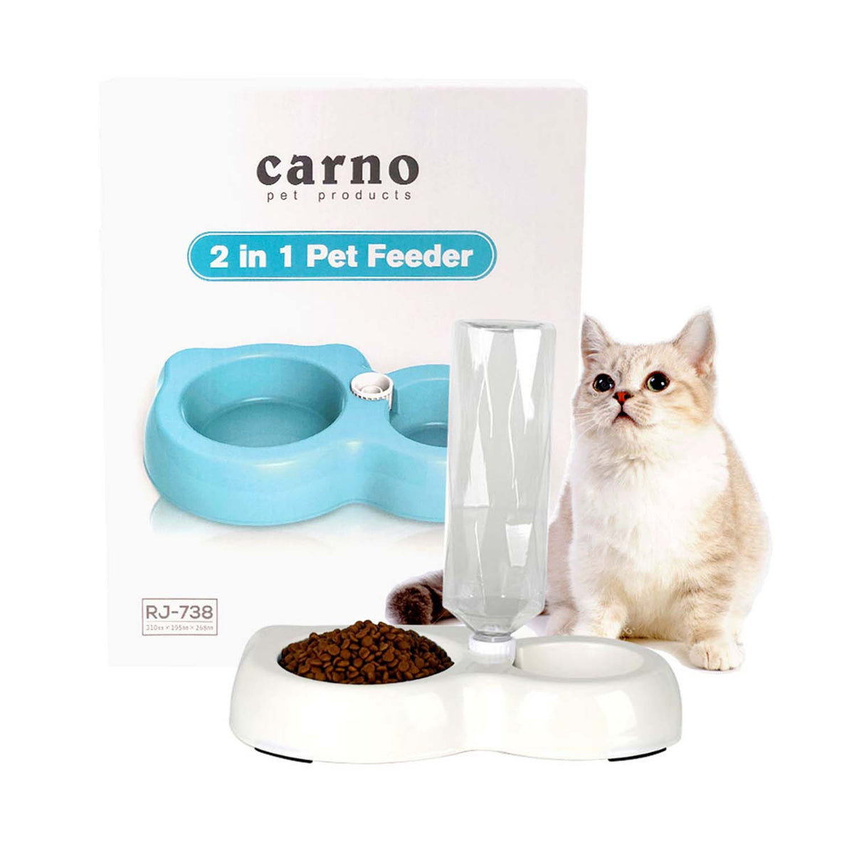 Carno 2 In 1 Pet Feeder White