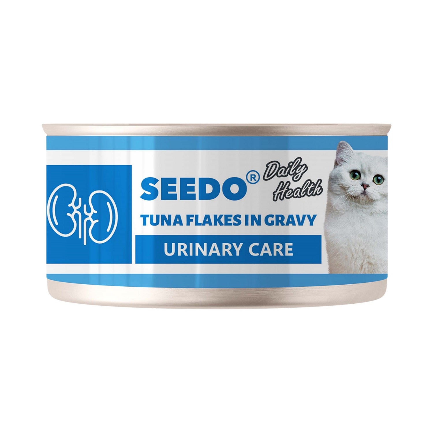 Seedo Daily Health Light Tuna Flakes in Gravy Urinary Care Wet Cat can Pets Station