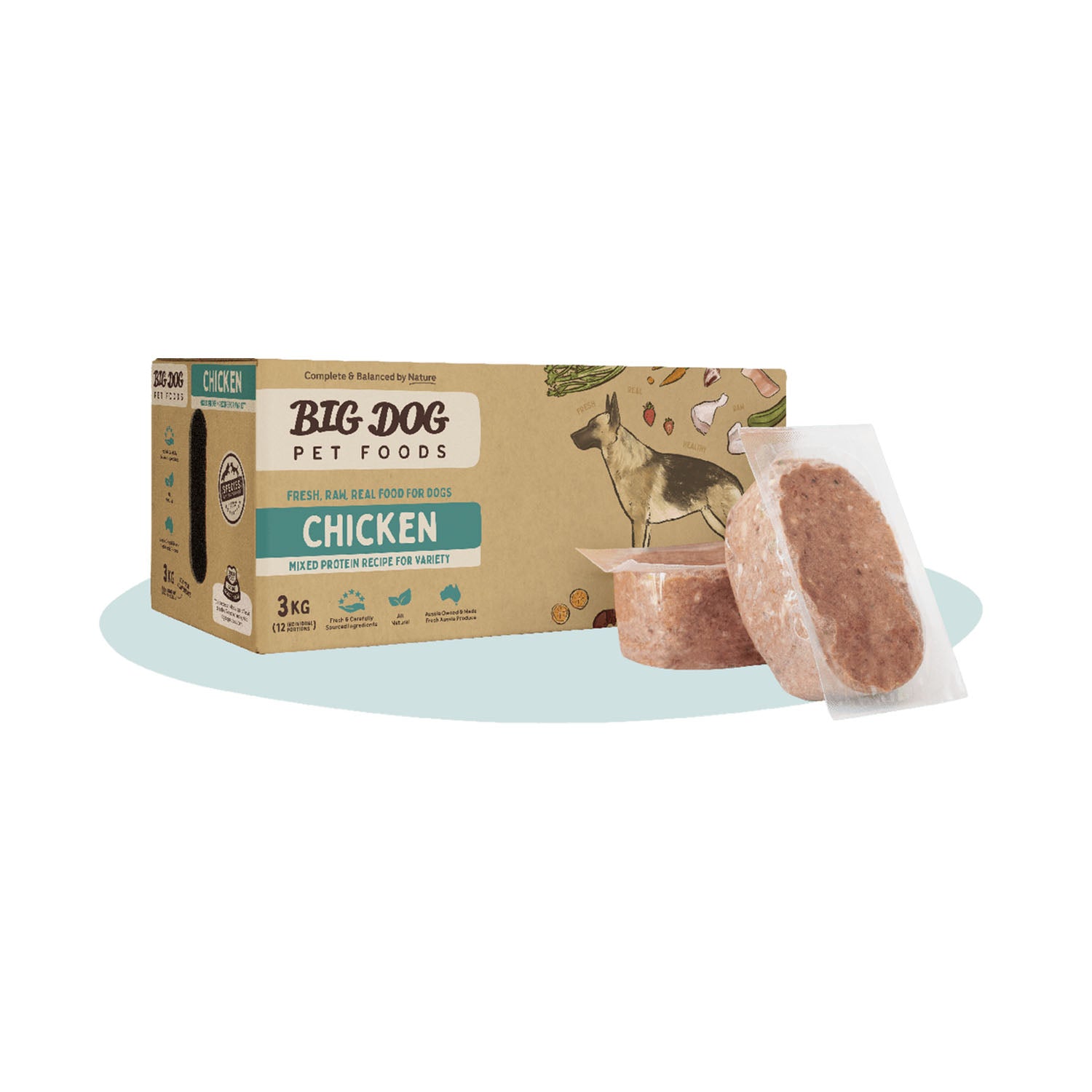 Frozen complete raw dog food best sale