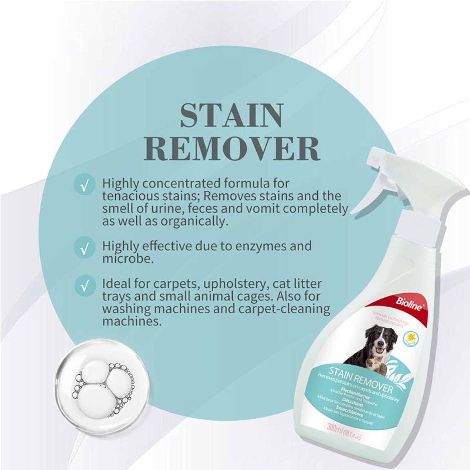 Bioline Stain Remover for Cat and Dog Stains – Pets' Station