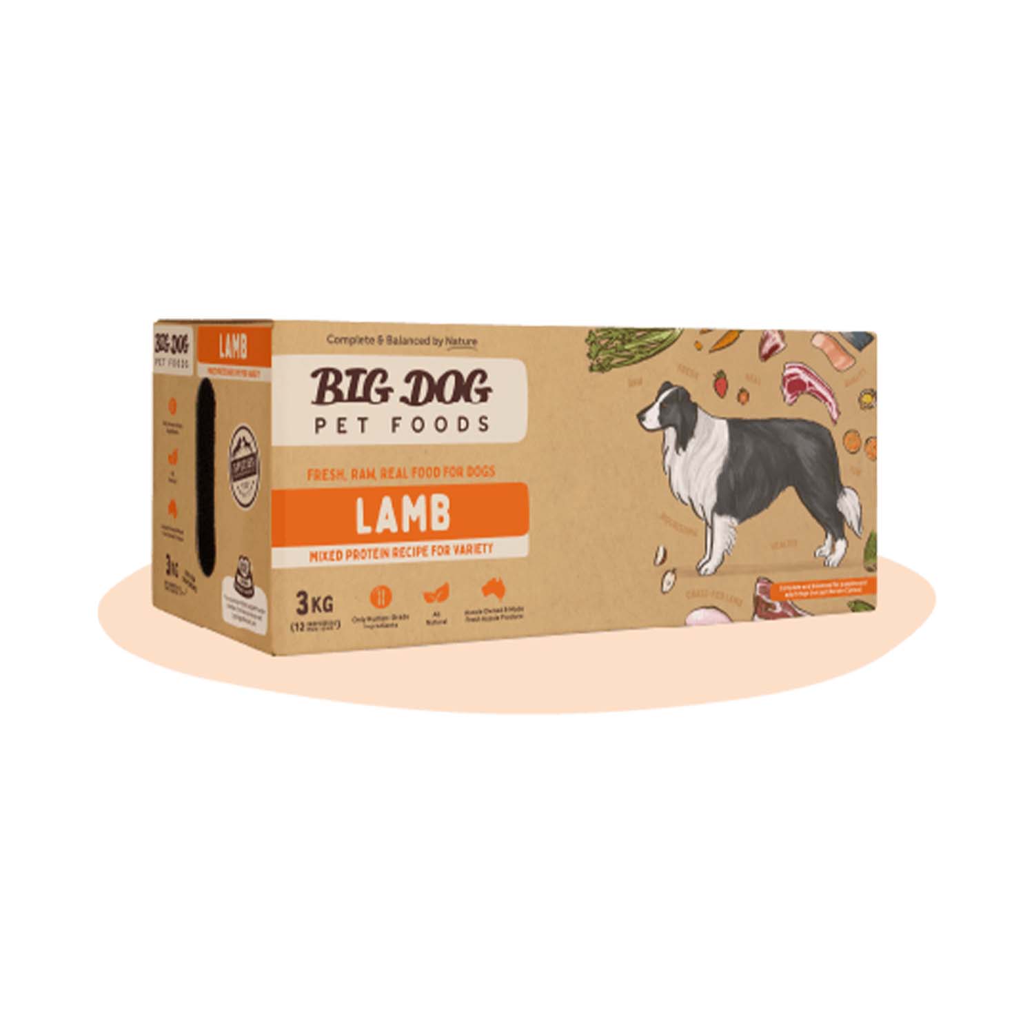 Big Dog Lamb Barf Frozen Raw Dog Food Pets Station