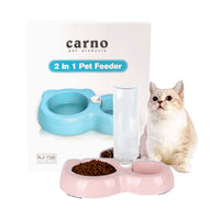 Carno 2 In 1 Pet Feeder Pink Pets Station