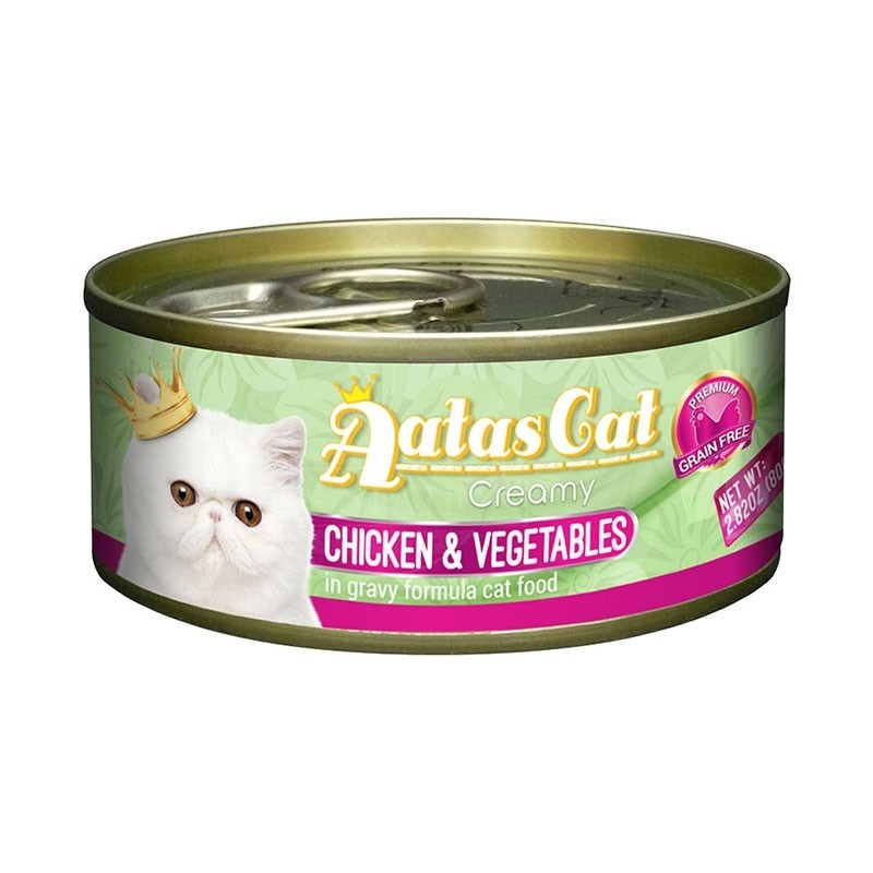 Cat food outlet with vegetables