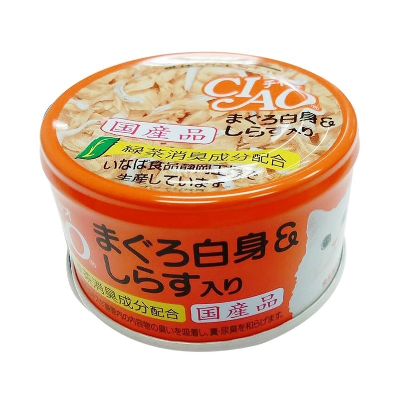 Ciao White Meat Tuna With Shirasu Canned Cat Food