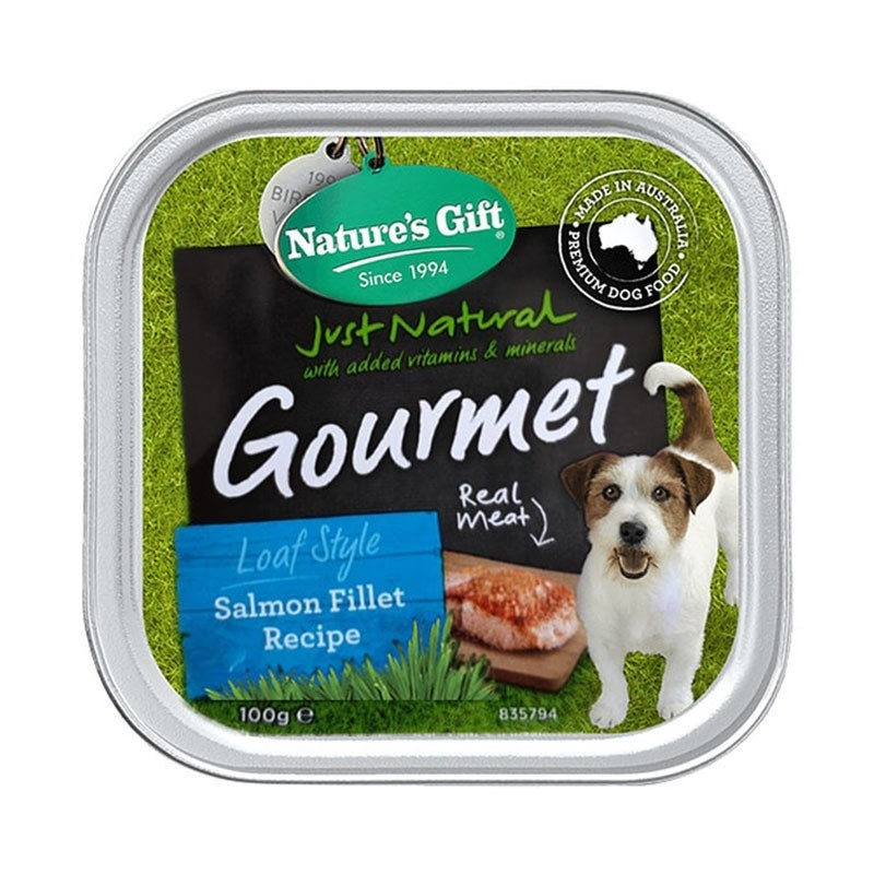 Nature s Gift Gourmet Loaf Style Salmon Fillet Recipe Tray Dog