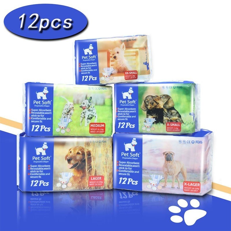 Pet Soft Pet Disposable Female Puppy Dog Diaper 22 40cm xs 12pcs Pets Station