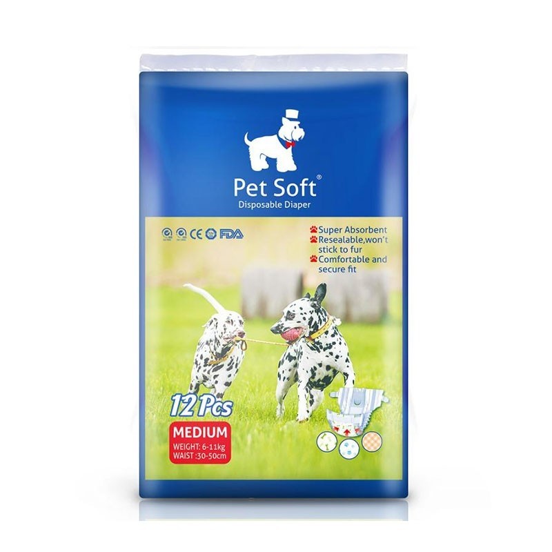 Pet Soft Pet Disposable Female Puppy Dog Diaper 30 50cm m 12pcs Pets Station